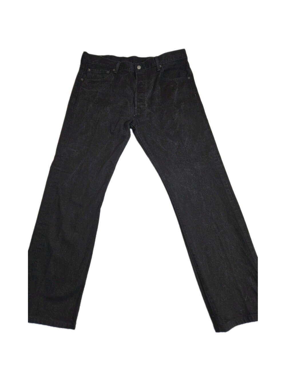 Levis 501 Jeans Mens 36x32 All Black Button Fly Denim EC Workwear Casual Street